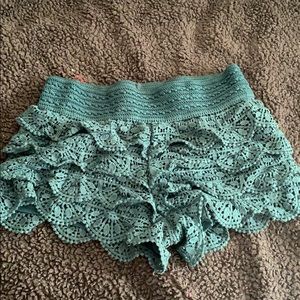 Teal lacy shorts